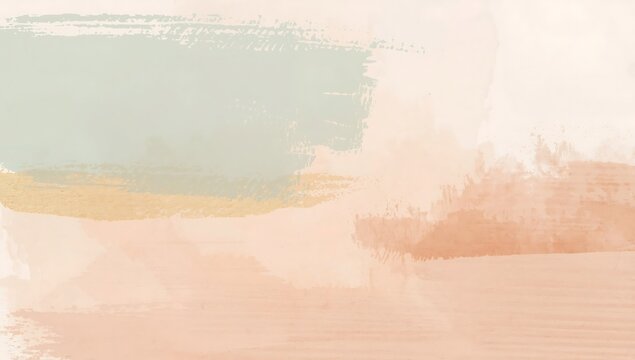 Abstract watercolor background with soft sage green and muted peach strokes watercolor abstract background