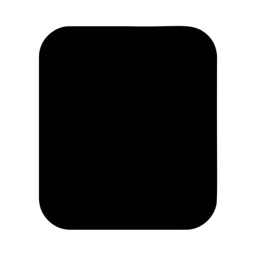 Simple black rounded square shape on a white background for graphic design elements