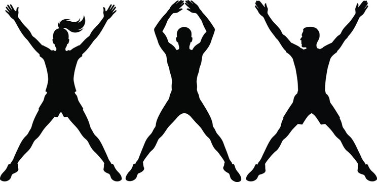 Silhouette dancing people vector illustration