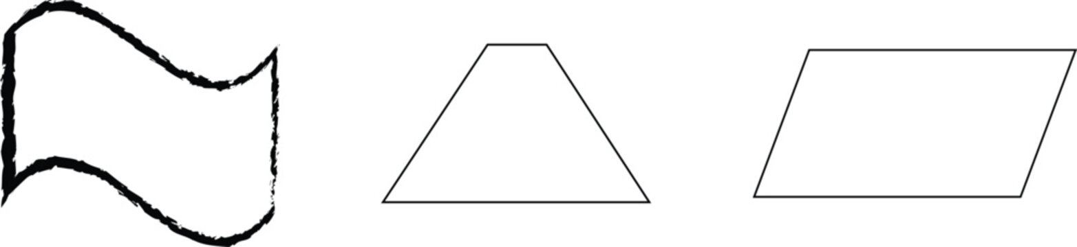 Geometric vector shapes freeform triangle and parallelogram illustration