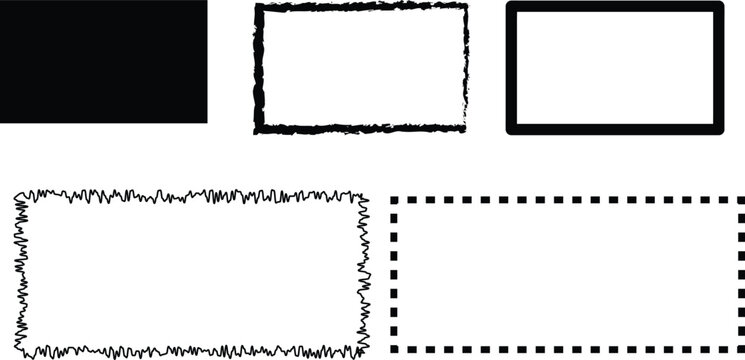 Vector rectangle frames and borders for design and layout