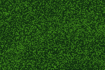 Fototapeta premium Abstract background texture featuring small green circles arranged in a digital matrix grid pattern