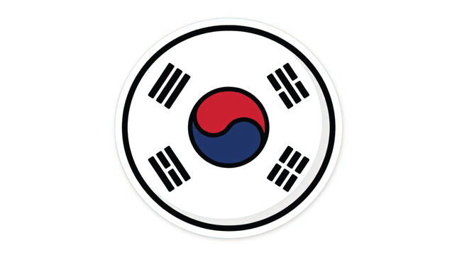 South Korean flag symbol Taegeukgi.