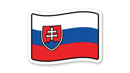 Obraz premium Slovakia flag with white cross emblem.