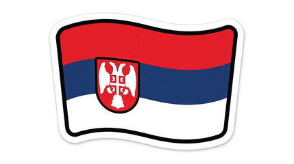 Obraz premium Serbia national flag symbol icon.