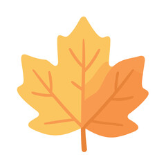Fototapeta premium Stylized maple leaf in warm hues evokes autumn feelings