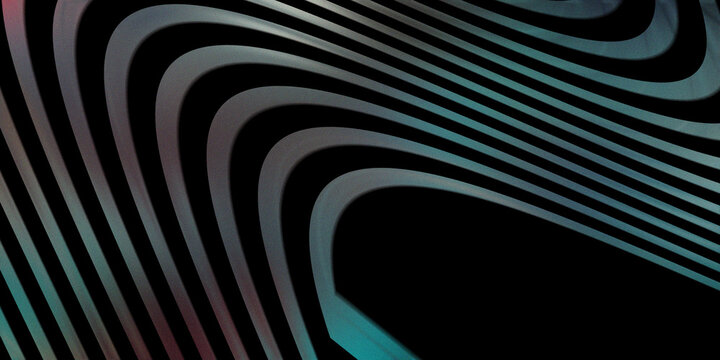 Abstract swirling black and turquoise pattern design
