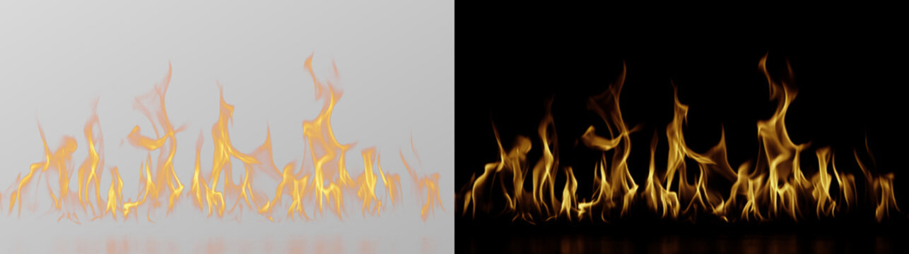 Transparent png image of realistic orange flames fire overlay with intense fiery burn effect isolated on transparent background for design and decoration heat hot fireplace smoke dramatic