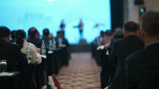 Audience Attending Business Conference and Seminar Event