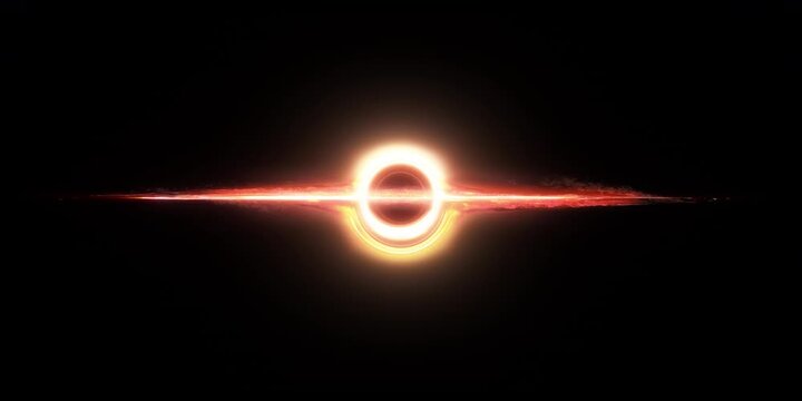 Cinematic Black Hole in Deep Space with Glowing Accretion Disk and Cosmic Energy
