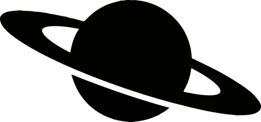Saturn planet icon silhouette minimalist space symbol for astronomy and science graphics © Bishal