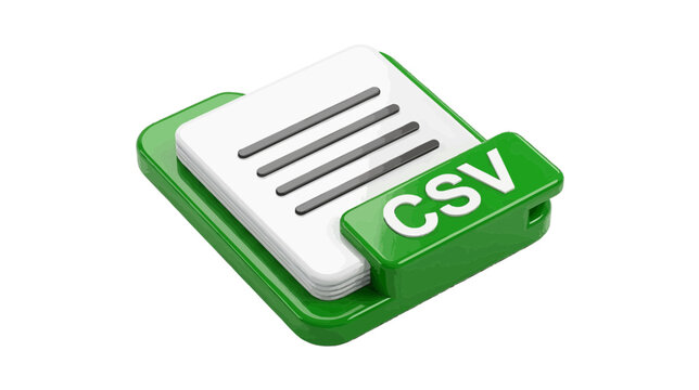Vector illustration of csv file format icon 3d illustration on a transparent background