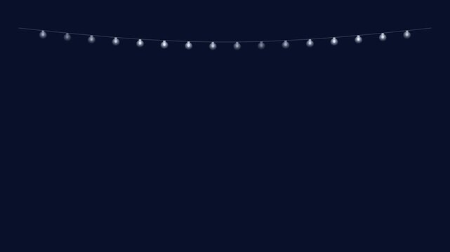 Silver String of Lights Christmas Lights Animation