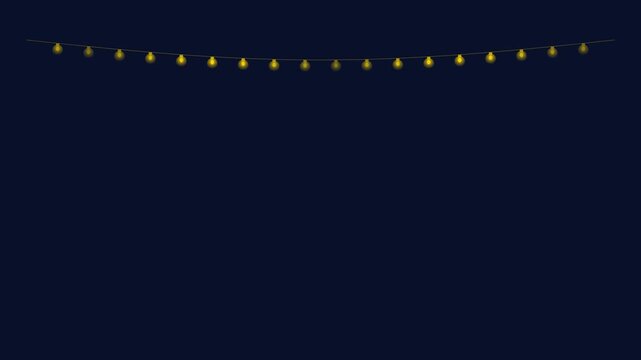 Gold String of Lights Christmas Lights Animation