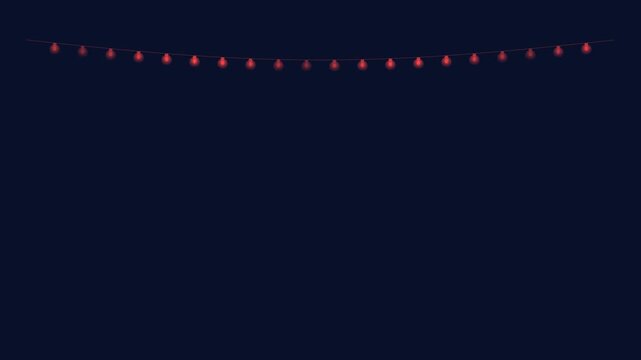 Red String of Lights Christmas Lights Animation