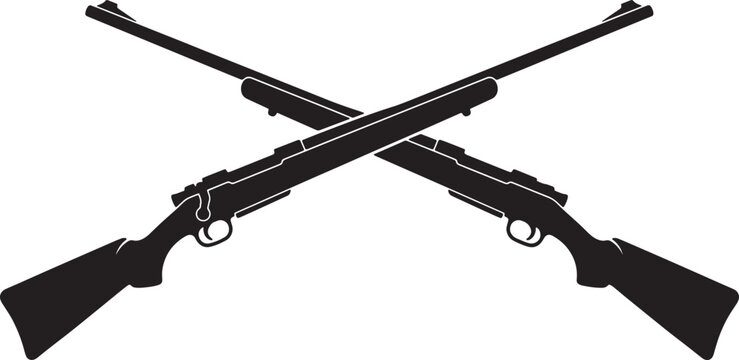Also transparent background, black lever-action shotgun, with wooden stock, side view, isolated, on white