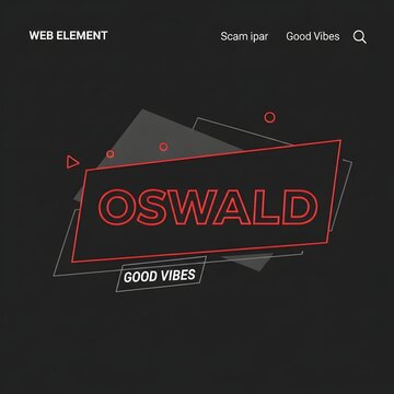 Modern Abstract Geometric Typography Layout with Red Accents on Dark Background for Web Design