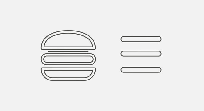 Hamburger menu and navigation bar icons for user interface design.