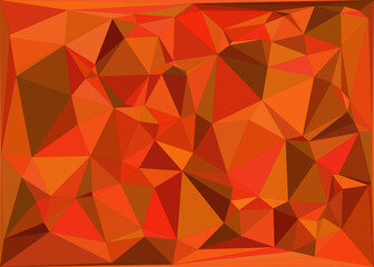 Fototapeta premium Abstract Orange Low Poly Geometric Background With Red and Brown Triangles