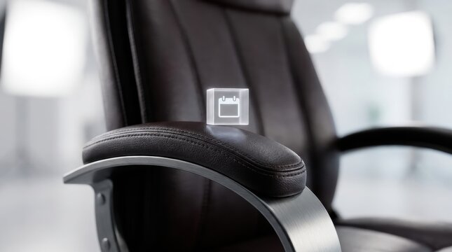 Innovative design showcasing chair armrest with holographic c for professional projects