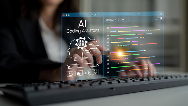Futuristic AI Coding Assistant Software Interface with Data Visualization and User Interaction in Modern Workspace Environment. Entropy.