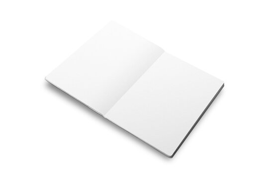 Empty blank Passport Mock up isolated on white background.3d rendering. Front, side and back view. open passport mockup.