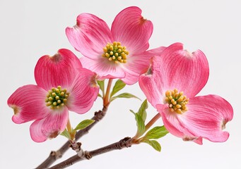 Naklejka premium Beautiful Pink Dogwood Blossoms on a Branch.