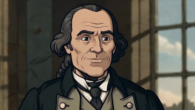 A Stylized and Animated Illustration Representing the Historical Figure Featured on the Currency Note