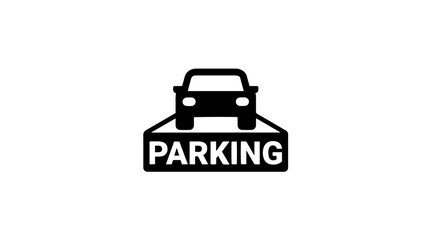 Fototapeta premium Silhouette of a compact parking sign with car and parking text clear outline for transportation traffic
