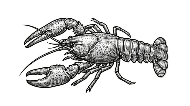 Detailed illustration of a large crayfish.