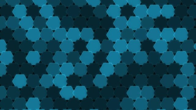 Cyan Hex Grid Abstract Geometric Mesh with Futuristic Digital Technology Background 4K