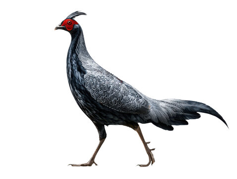 Kalij pheasant bird isolated on transparent background