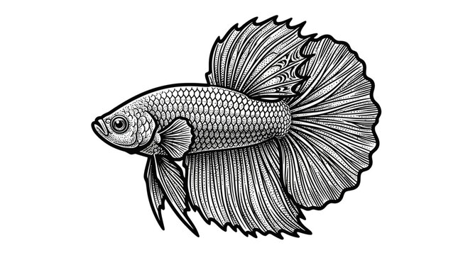 Detailed illustration of a betta fish.