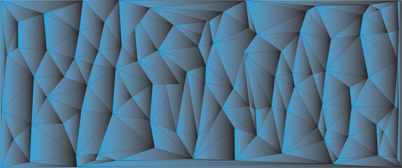 Abstract Cyan Blue and Gray Low Poly Geometric Background with Triangular Polygon Mesh Gridt © Prothom art