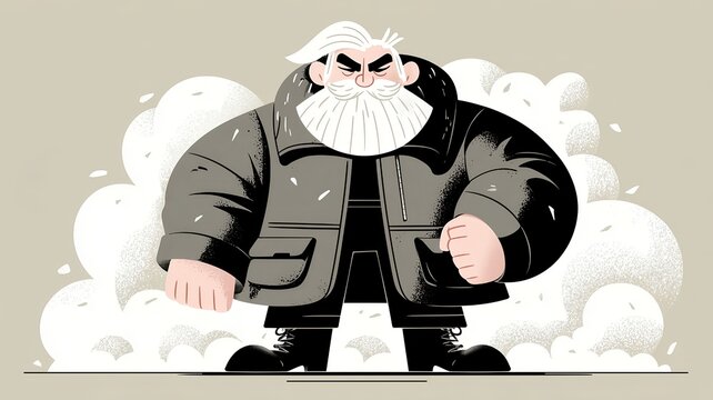 A comic character with a beard. Illustration based on comics, drawing, graphics, and book illustration.
