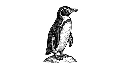 Penguin standing on a rock. © Liyum