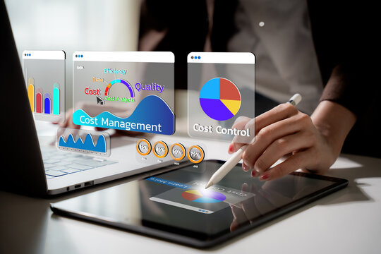 Performance concept of increase quality, speed, efficiency and reduce cost. Efficiency Business Concept. Business performance management and improvement concept. Cost reduction Concept.