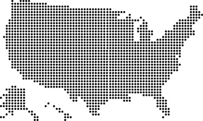 Usa map made of black halftone dots pattern shape © MDRIFATHAHAMMED