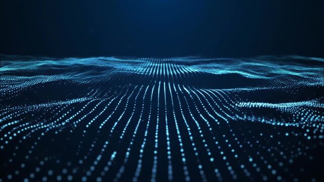 Image photo animation flows beautiful blue digital waveforms. Elegant image photo animation tracks glowing space light particles. Minimal image photo animation loops abstract vector lines.