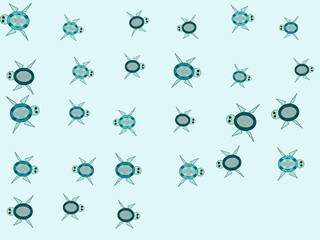 Tropical Sea Turtle Pattern Underwater Design © iushakovsky