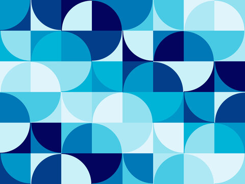 Colorful Quarter Circle Tile Grid Modern Pattern Design