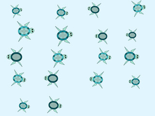 Tropical Sea Turtle Pattern Underwater Design © iushakovsky