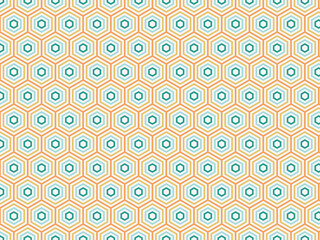 Fototapeta premium Bold Concentric Hex Ring Grid Abstract Geometric Wallpaper