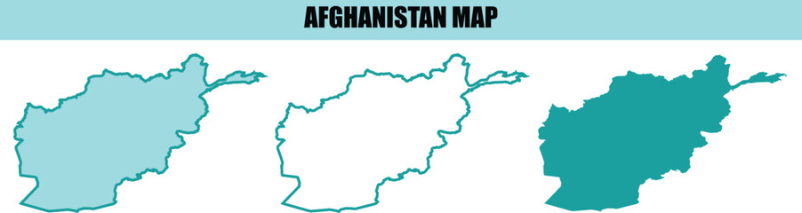 Obraz premium Afghanistan map silhouette isolated on checkered background for geographic design projects.