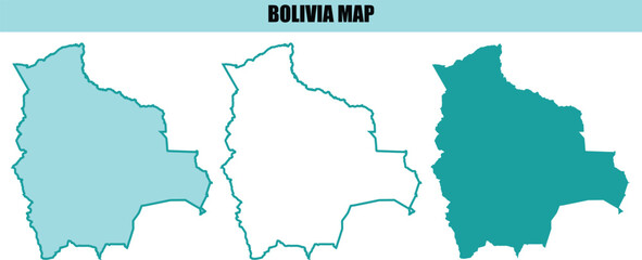 Bolivia map outline illustration simple and flat design with blank background. © MstMinara