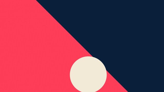 Abstract geometric minimalist split motion background loop with circle dark blue and pink