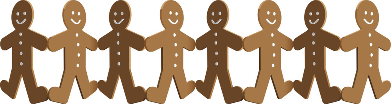 Happy Gingerbread. Christmas traditional cookie.