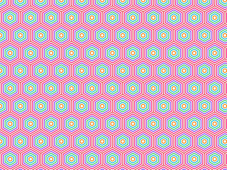 Fototapeta premium Bold Hex Rings Concentric Hexagon Pattern Abstract Background
