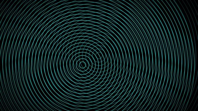 vj loop motion background Abstract neon glowing concentric circles ripple wave dark background