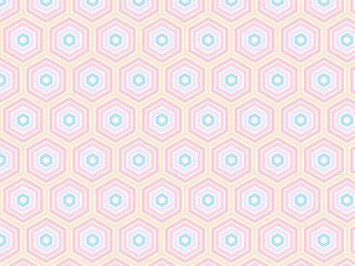 Fototapeta premium Colorful Hex Honeycomb Rings Abstract Modern Art Pattern